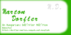 marton dorfler business card